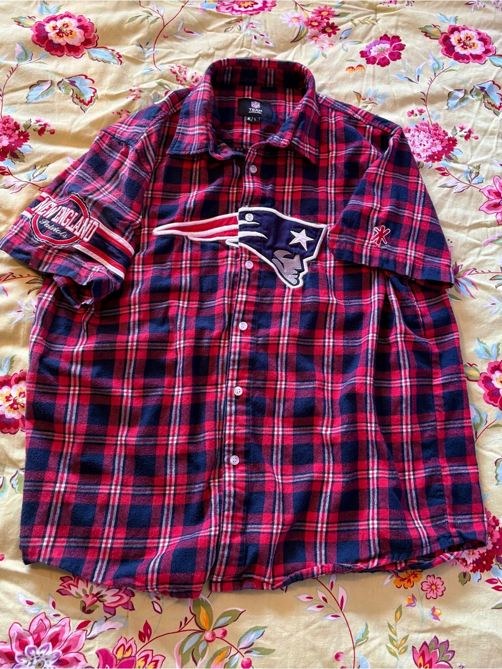 New England Patriots x Asterick NFL Team Apparel flannel loungewear womenโs L